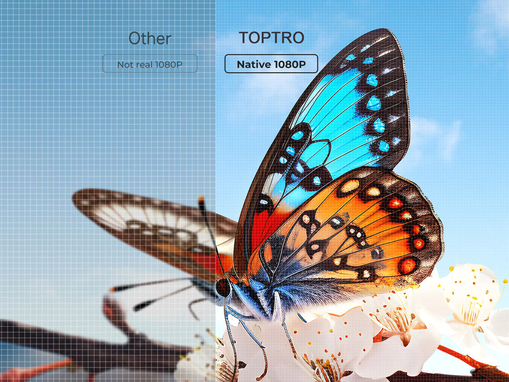 TOPTRO Projector 1080P Full HD Portable Projector 700ANSI Android 9.0 Projector WiFi6 Bluetooth Home Cinema Outdoor Projector