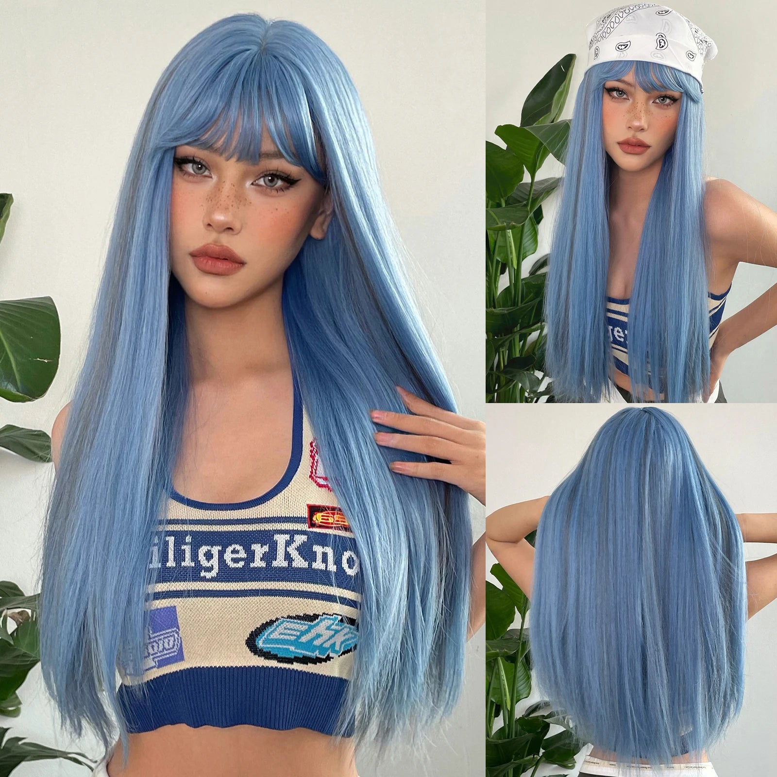 Light Blonde Straight Synthetic Wig - Long