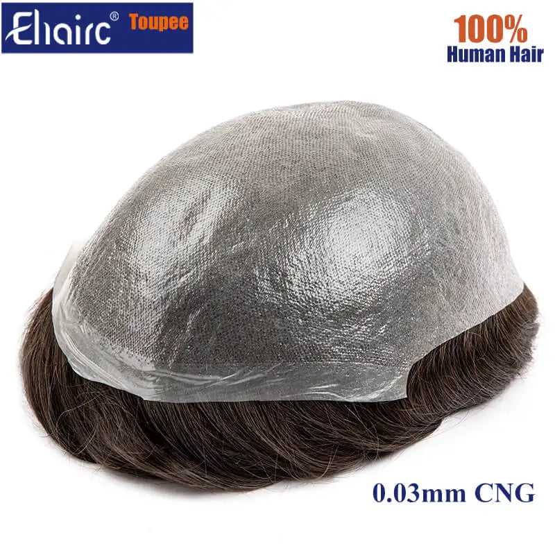 Permier Male Hair Prosthesis Ultra-Thin 0.03mm Skin Wigs for men 6" Men's capillary prothesis Toupee 100% Human Hair Men's Wig