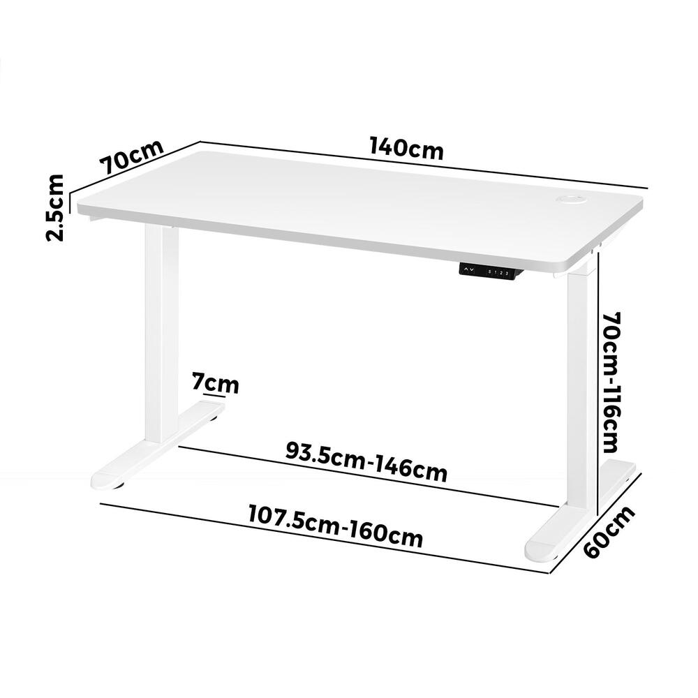 Dual Motor Standing Desk 140cm White