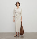 Origami Narrative Wrap Dress - Mid Sleeve