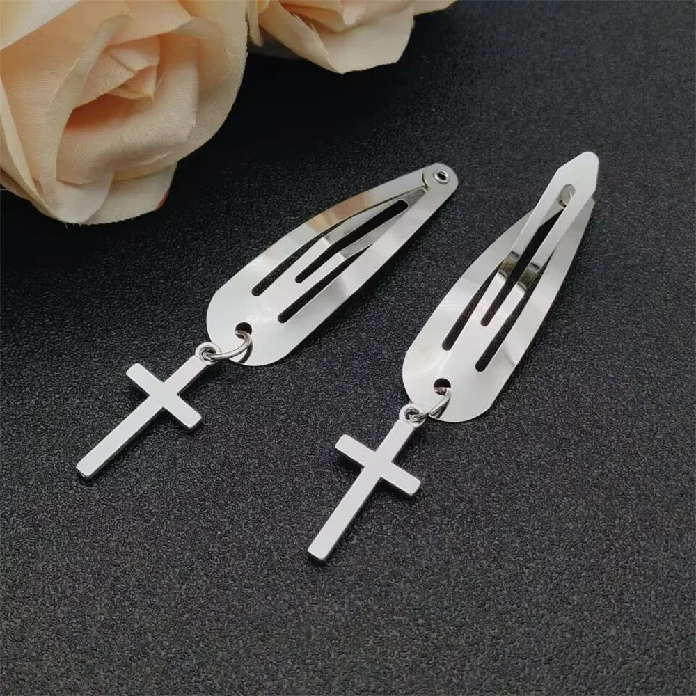 Fashion Metal Geometry Pendant Hair Clip Women's Love Butterfly Star Headwear Punk Girls' Hair Accessories Charm Jewelry Gift