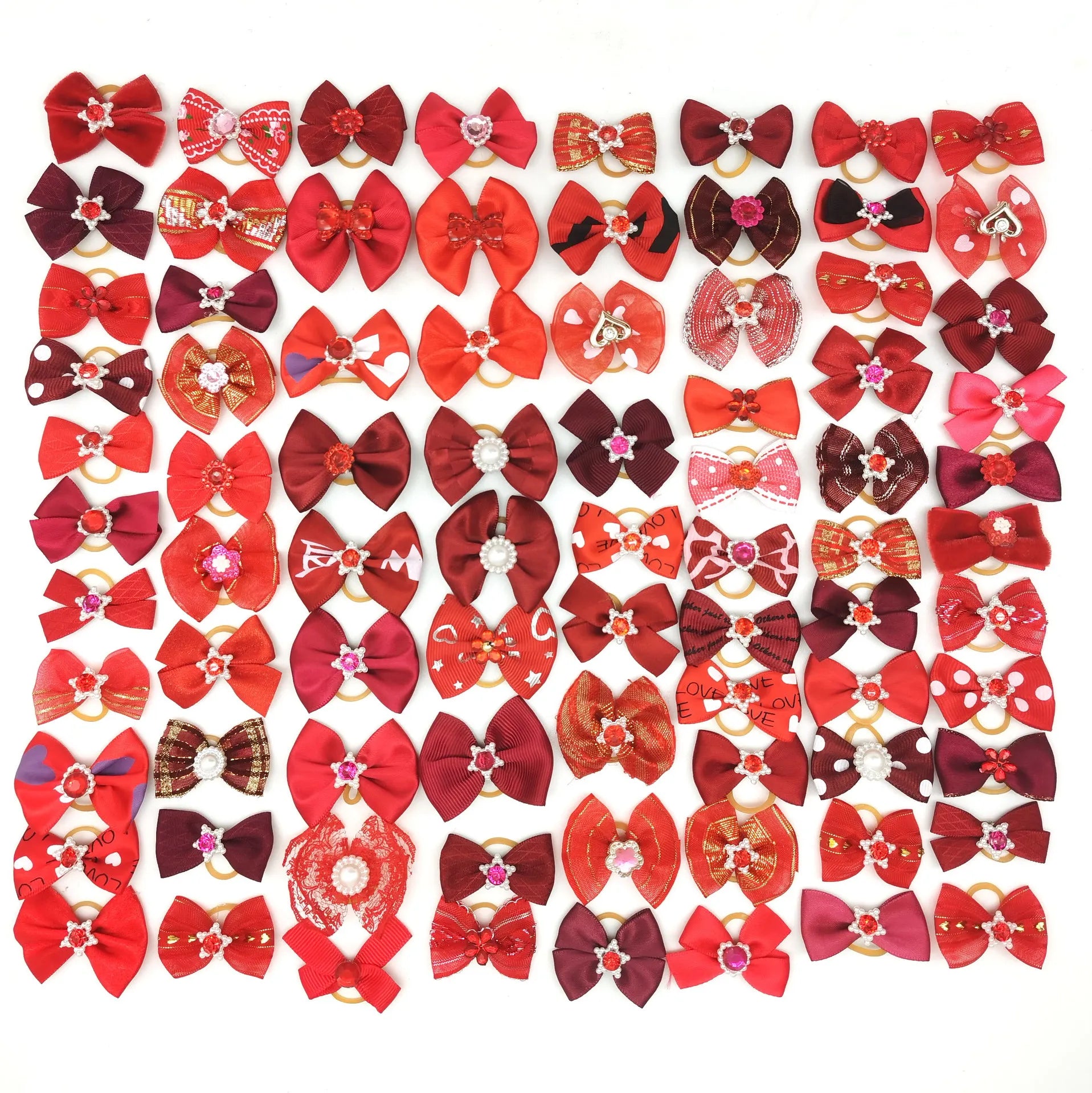 10/20pcs Pet Dog Hair Accessories Dog Bows with Pearl Diamond Dog Bowknot Pet Grooming Hair Bows for Small Dogs Accessoreis