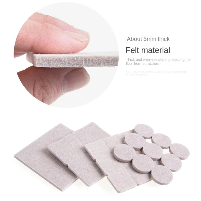 Self Adhesive Felt Chair Leg Pads Floor Protectors Furniture Legs Table Leg Covers Round Bottom Anti-Slip Pads Chair Socks Feet