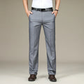 Spring Summer Suit Trousers For Men Straight flat linen Black Suit Pants Men Business Formal  Dress Pants Men Big Size 28-44 46