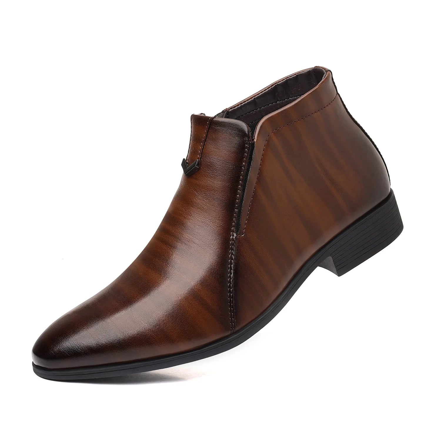 Men Ankle Boots Luxury High-top Men Leather Shoes High Quality Non-Slip Motorcycle Boots Fashion Zipper Men Boots 2025