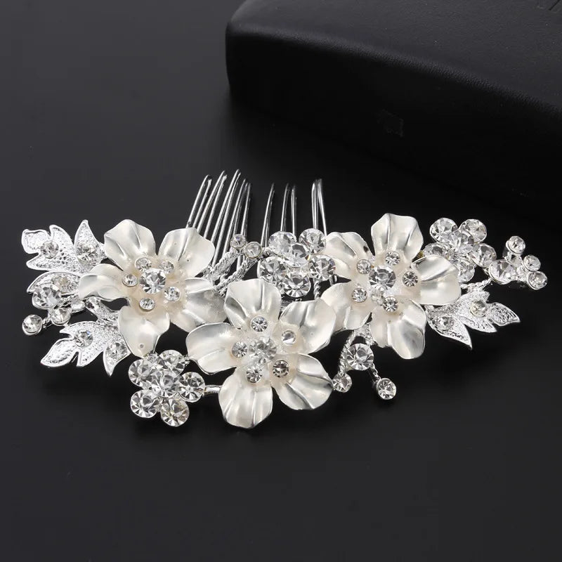 Bride Wedding Hair Comb Gold Flower Hairpin