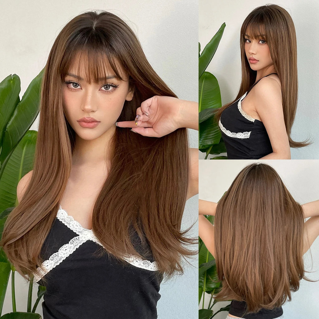 Light Blonde Straight Synthetic Wig - Long