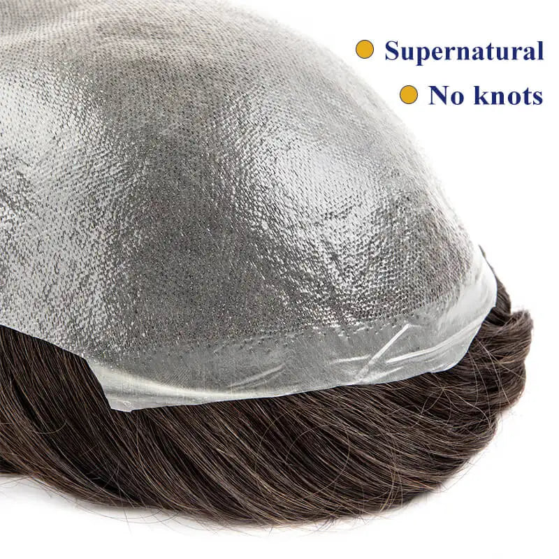 Permier Male Hair Prosthesis Ultra-Thin 0.03mm Skin Wigs for men 6" Men's capillary prothesis Toupee 100% Human Hair Men's Wig