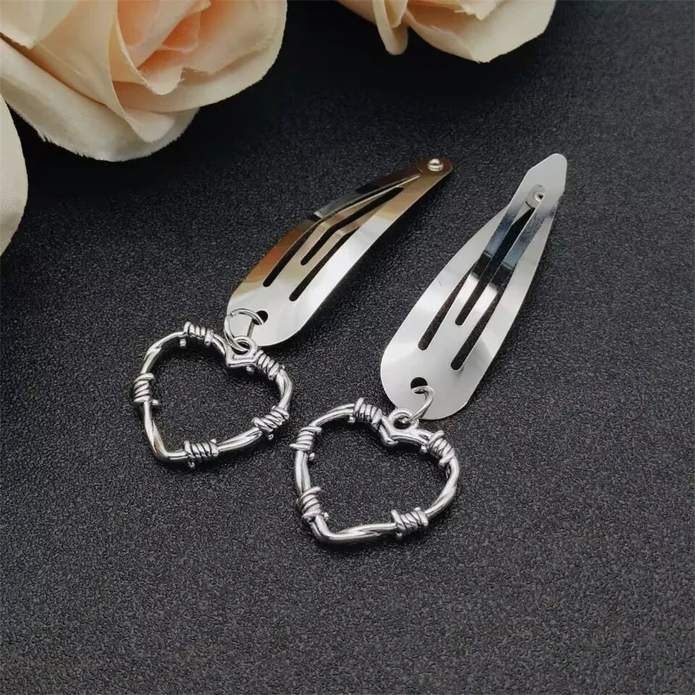 Fashion Metal Geometry Pendant Hair Clip Women's Love Butterfly Star Headwear Punk Girls' Hair Accessories Charm Jewelry Gift