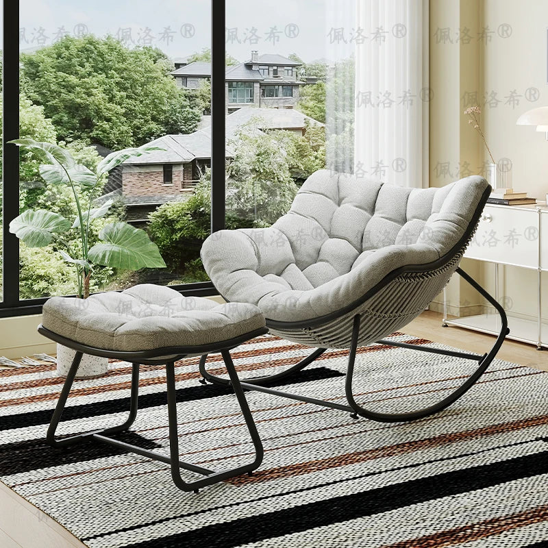 Balcony Indoor Living Room Chairs Nordic Footrest Recliner Bedroom Living Room Chairs Grey Lounge Silla Nordica Furniture Set