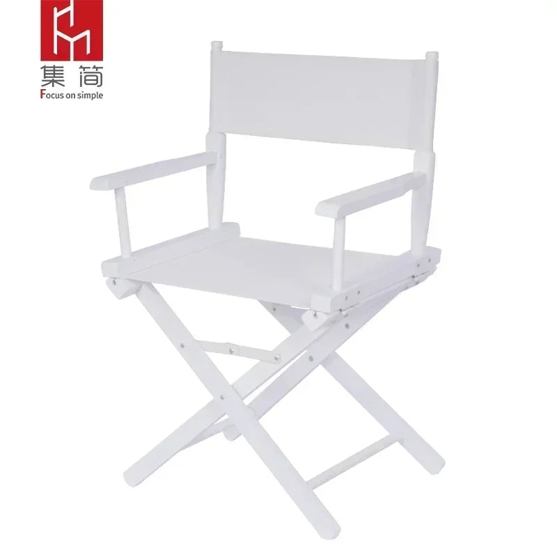 Versatile Solid Wood Director Chair Folding Canvas High Stool Multipurpose Office Chair Makeup Chair Portable Seat Comfortable