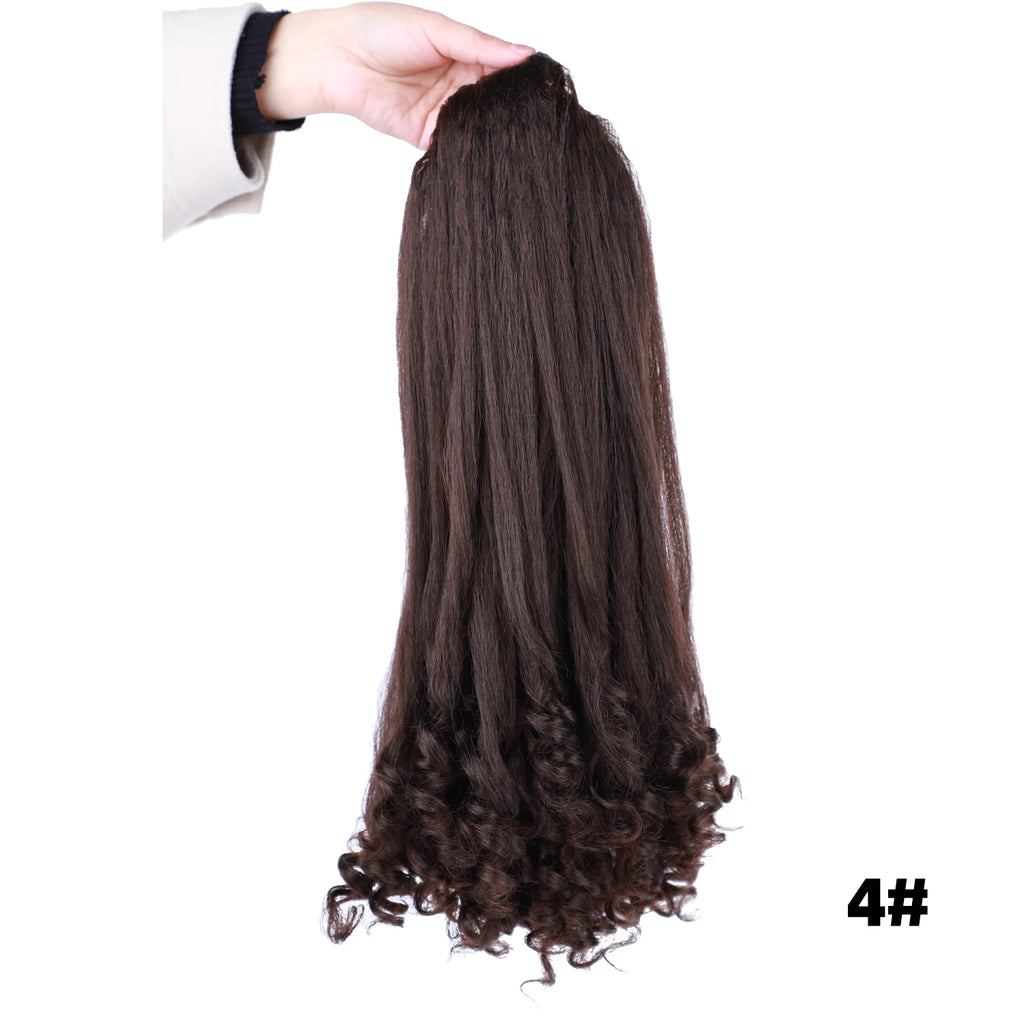 Lydia Tail Dancing Loose Curly Synthetic 20" Kinky Straight Hairpieces Two Plastic Comb Drawstring Ponytail Hair Extension Black