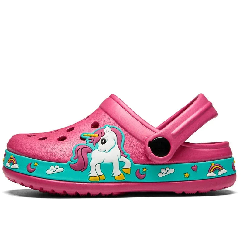Children Boys Slippers Cartoon Excavator Clogs