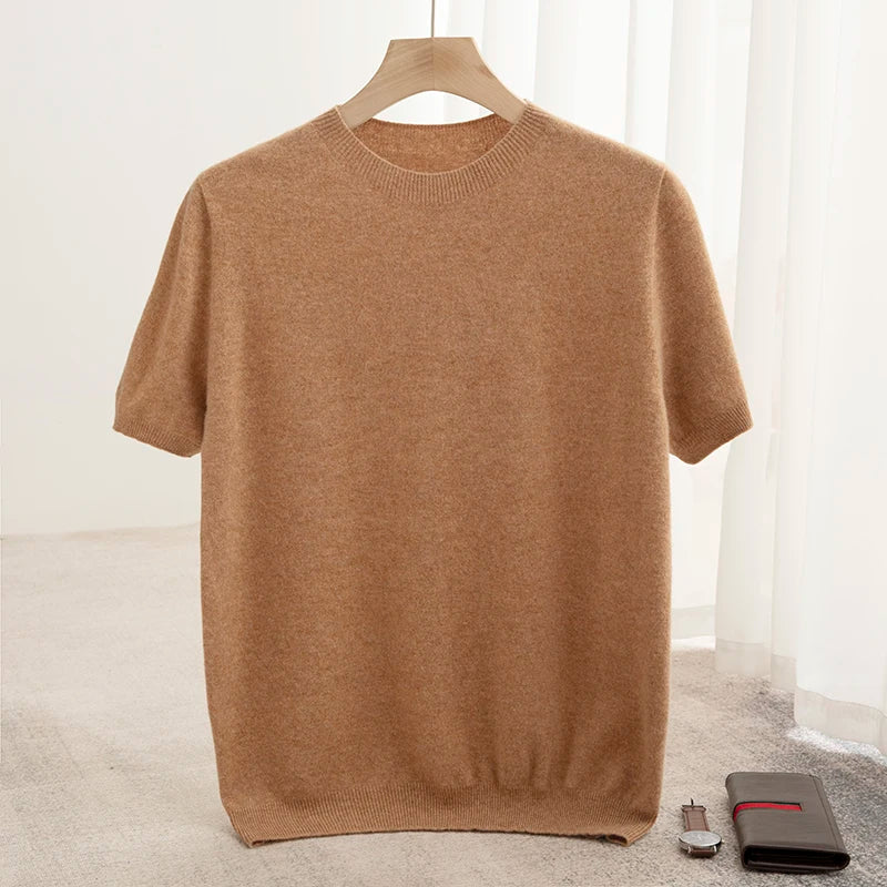 Men's Pure Wool T-Shirt Sweater O-neck