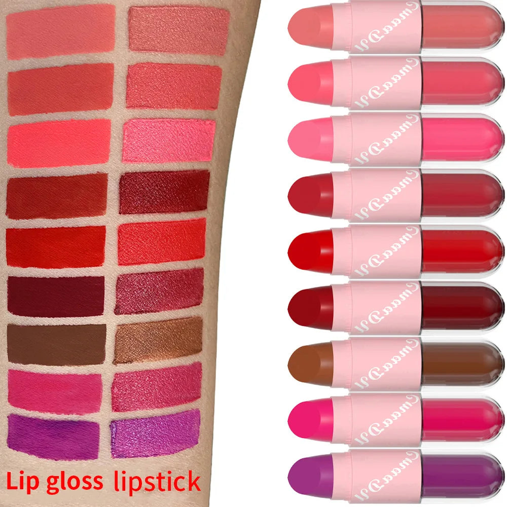 2 in 1 Matte Lipstick Liquid 18 Colors