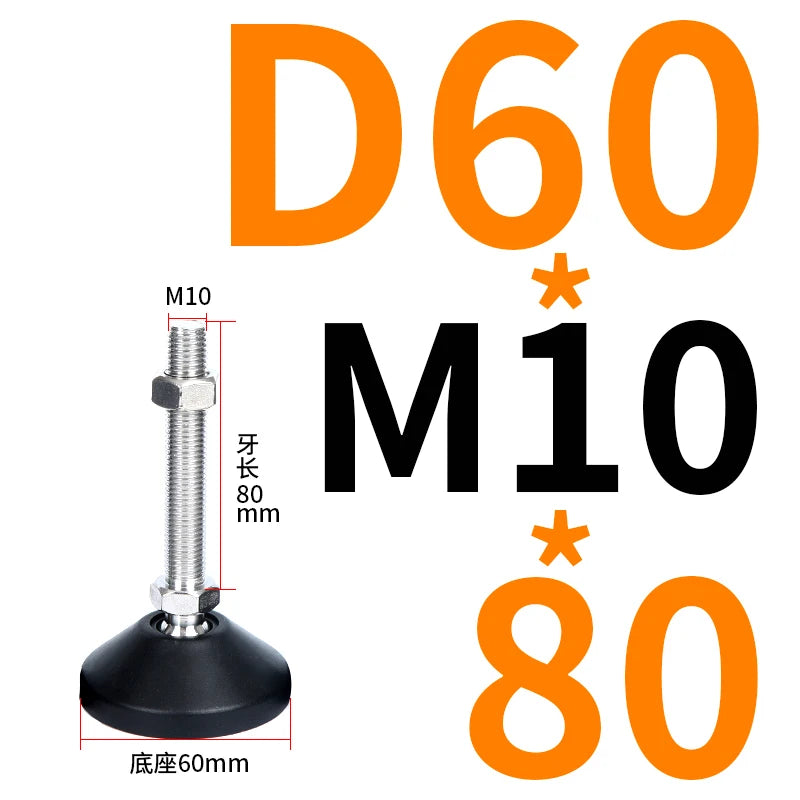 4pcs Adjustable Lathe Leg Thread Type Adjustable Levelling Feet Swivel Base Articulating Leveling legs Furniture Glide Pad