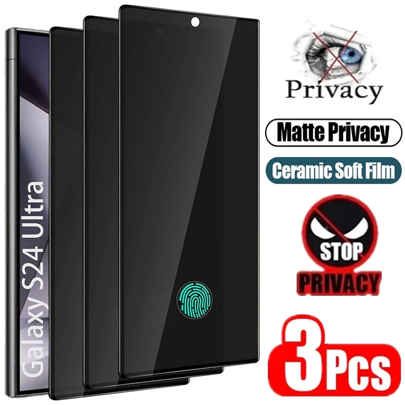 Samsung Galaxy S24/S23 Privacy Skärmskydd - 3-pack Ceramic