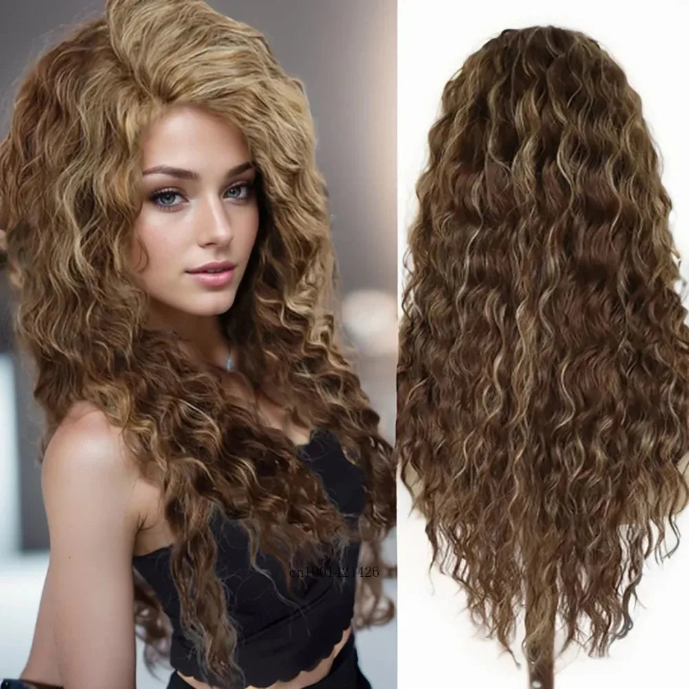 Ash Blonde Curly Wig 26" - Synthetic