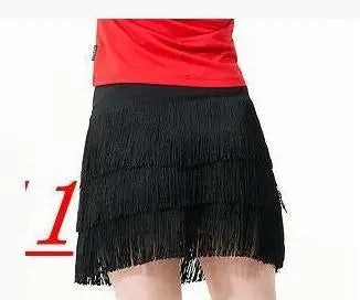 Latin Dance Women's Short Skirt Dress Sexy Women Tricolor Backless Three-Layer Shoulder Senba Red Dango Orange Yellow 2023