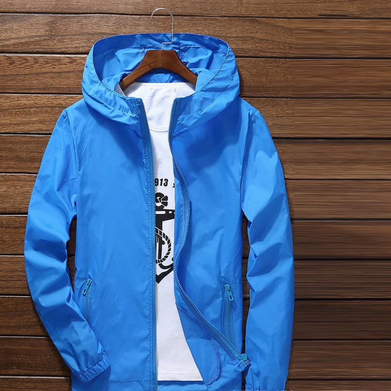 S-7XL Windproof Quick Dry Coat Ultra-Light Waterproof Jacket Men Women UV Outwear Camping Hiking Cycling Running Sport Rain Coat