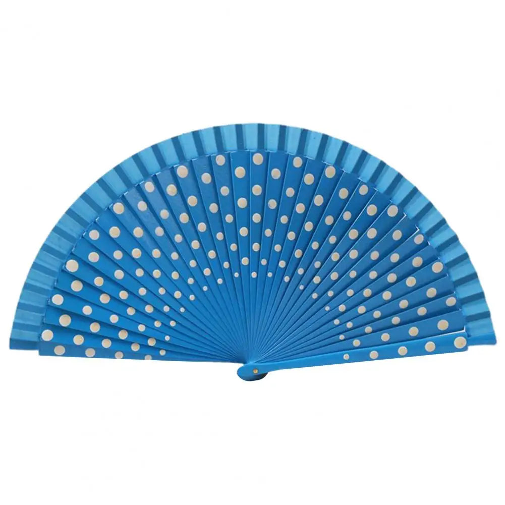 Dot Print Spanish Folding Fan Double-sided