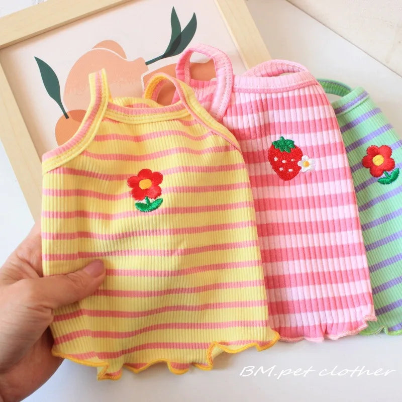 Small Dog Dresses Princess Clothes for Puppy Vest Floral Costume for Medium Pet Pomeranian Chihuahua Ropa Perro Skirt
