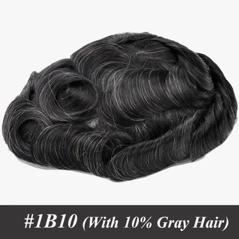 Permier Male Hair Prosthesis Ultra-Thin 0.03mm Skin Wigs for men 6" Men's capillary prothesis Toupee 100% Human Hair Men's Wig