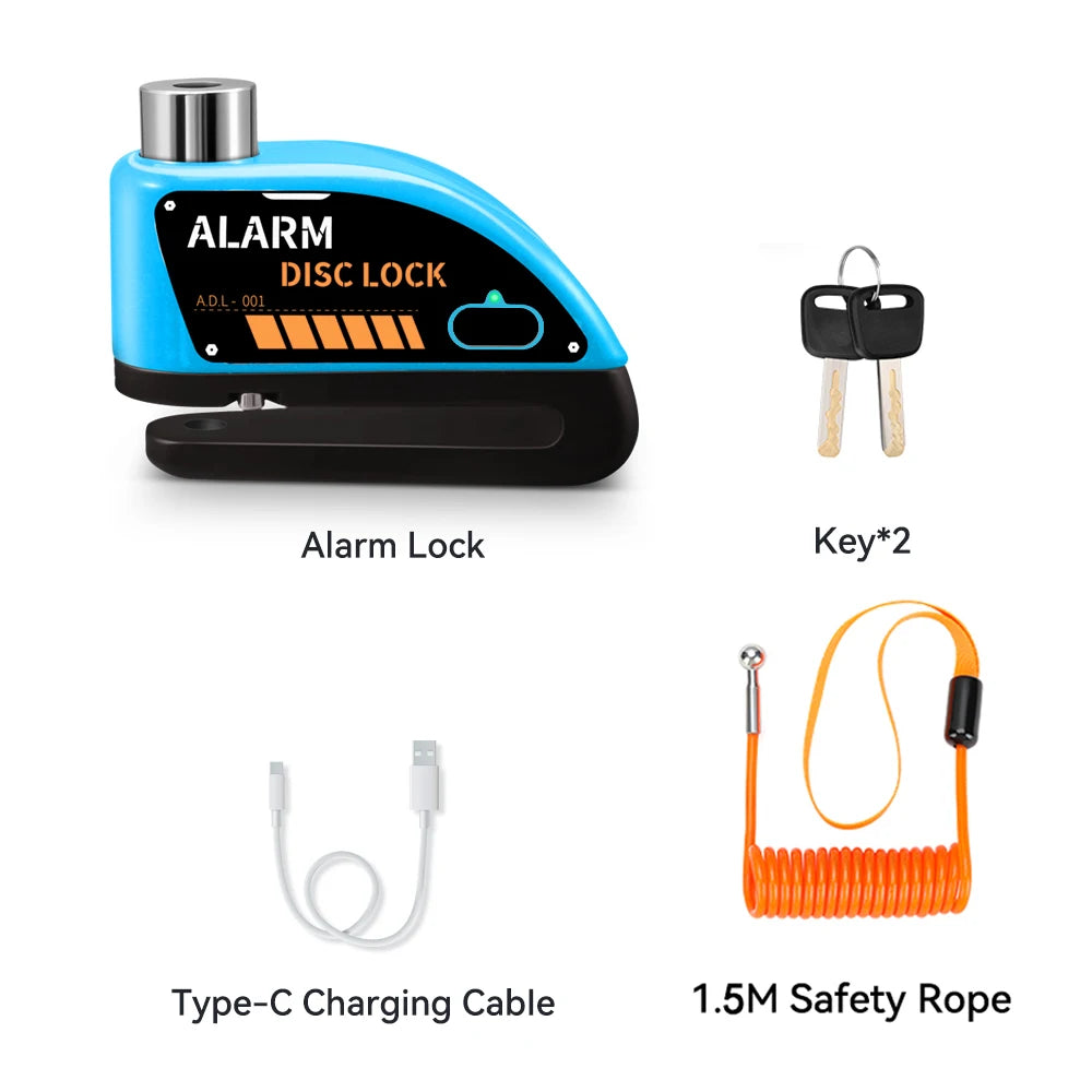 Extractme Motorcycle Alarm Disc Brake Lock 120dB Bicycle Wheel Disk Padlock Security Anti-Theft Lock Scooter Alarma Motocicleta
