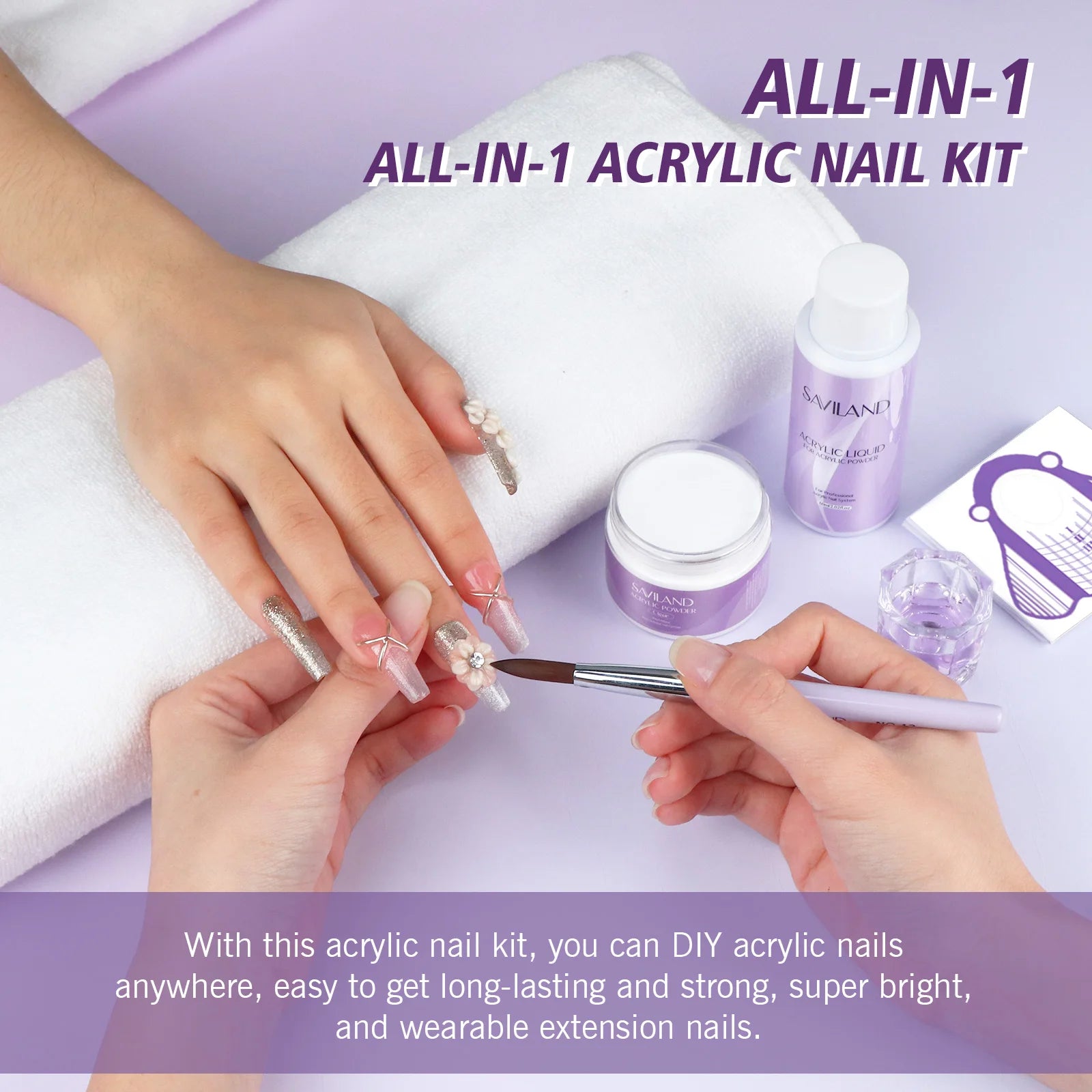 Acrylic Nail Kit Powder Liquid Crystal Glitter