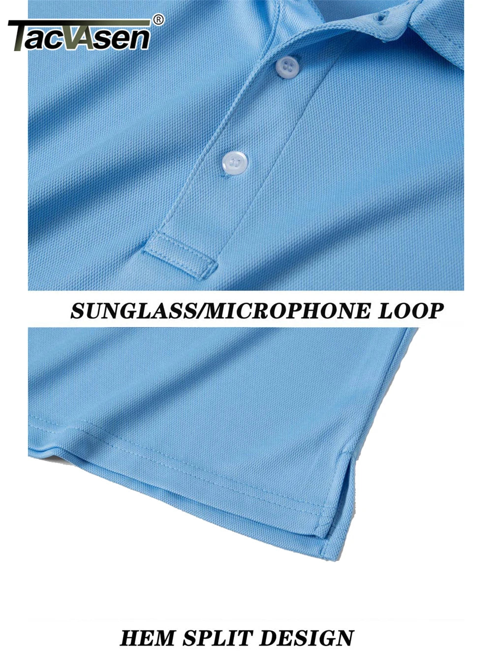 TACVASEN Summer Casual T-shirts Mens Short Sleeve Polo Shirts Button Down Work Shirts Quick Dry Tee Sports Fishing Golf Pullover