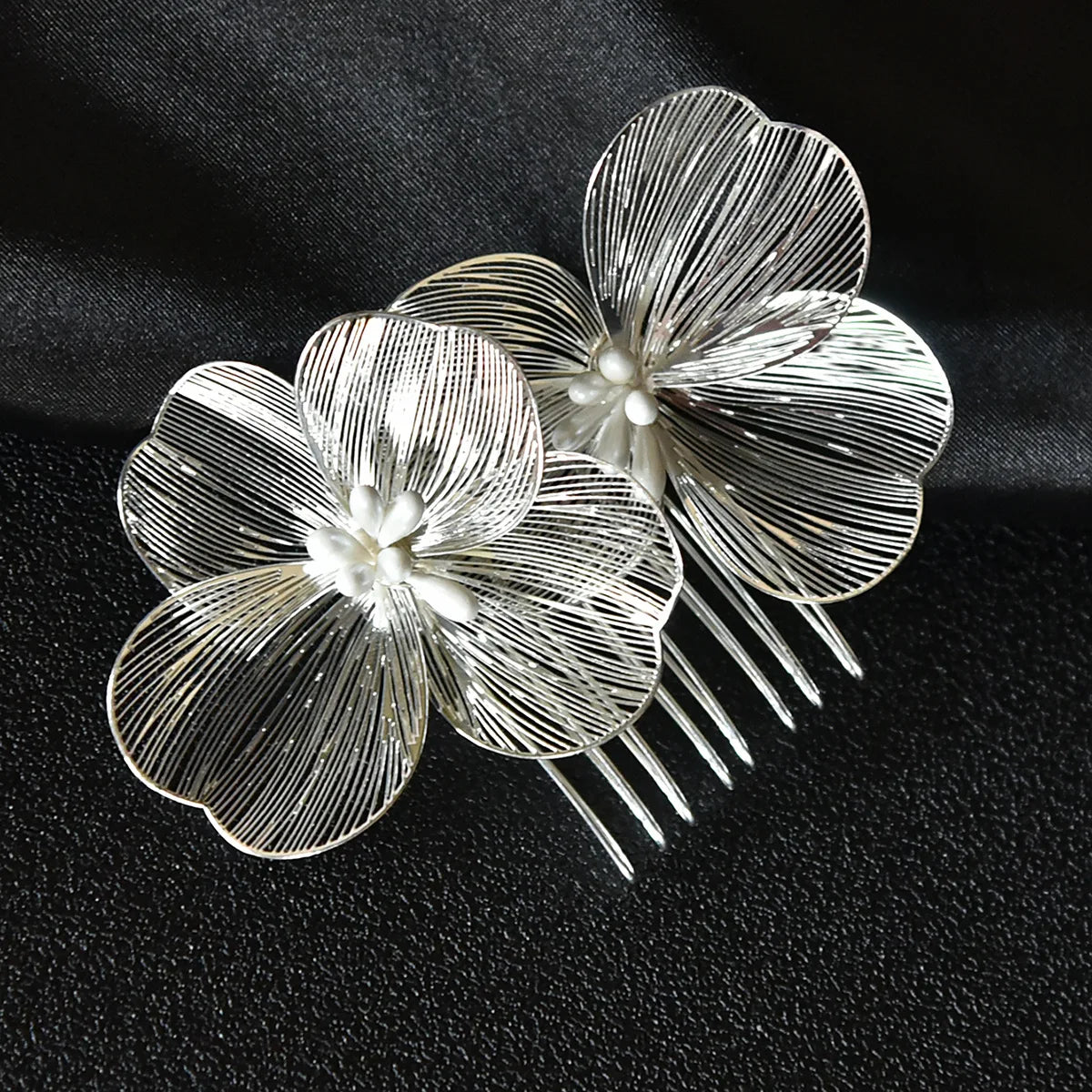 Bride Wedding Hair Comb Gold Flower Hairpin