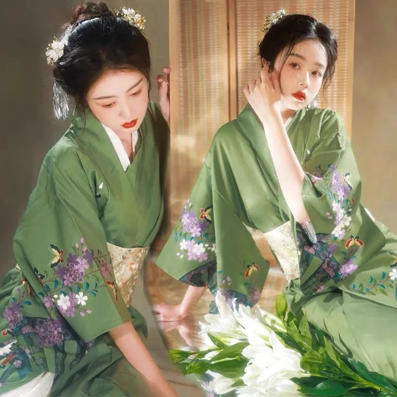 Kimono Women Japanese Traditional Yukata Haori Kimonos Cosplay Blouse Gown Female Summer Fashion Photography Clothes Party Dress