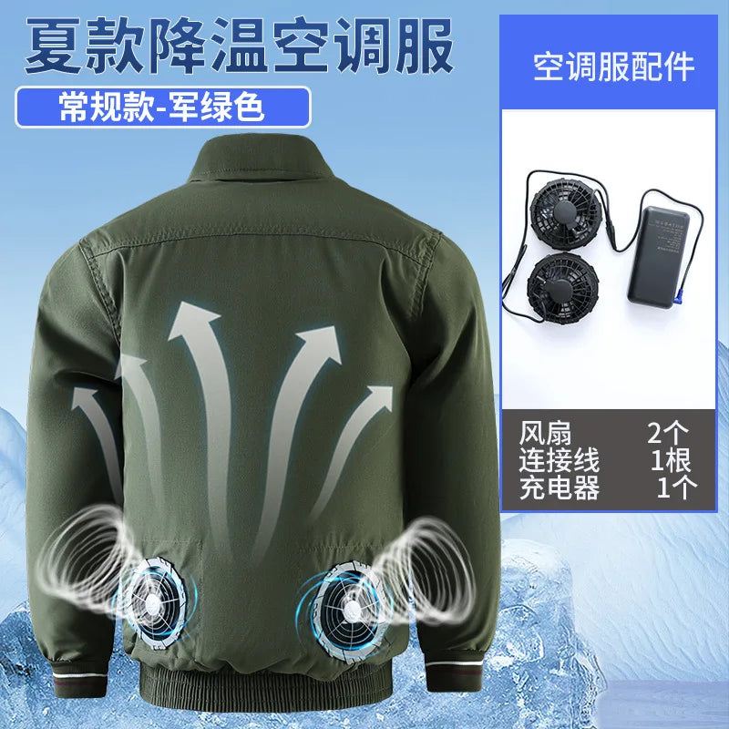Summer Cooling Air Conditioning Clothes Men's Refrigeration Cooling Clothes with Fan Tooling Camouflage Clothing Construction Si
