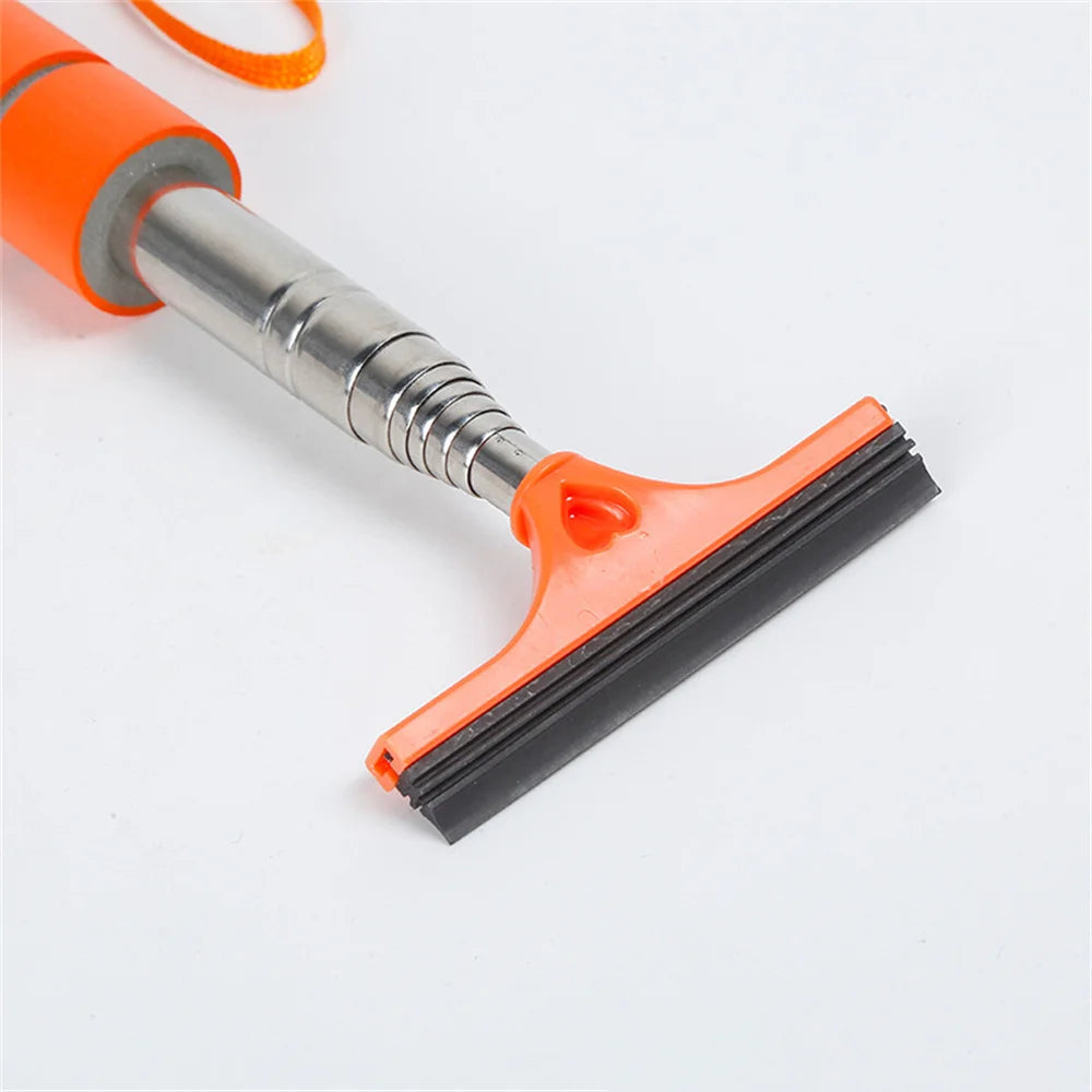 Car Rearview Mirror Wiper Stainless Steel Telescopic Retractable Layered Brush Head Auto Mirror Wash Clear for Auto Accessories