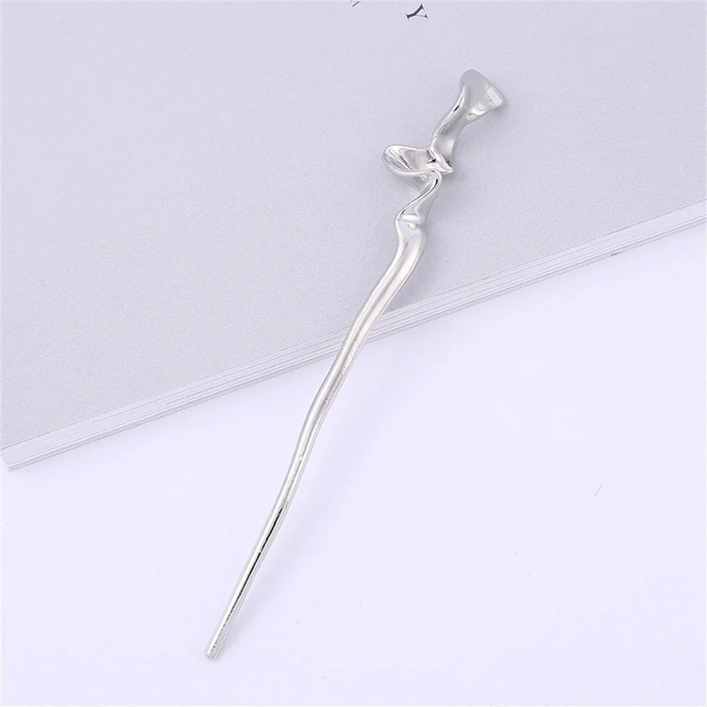 New Women Metal Hairpins Clips Simple Hair Stick Barrette Clip  Alloy Chopstick Wedding Hairstyle Design Tools Hair Jewelry