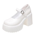 2024 Fashion White Platform Pumps for Women Super High Heels Buckle Strap  Shoes Woman Goth Thick Heeled Party Shoes Ladies