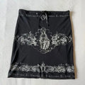 Spicy Girls Y2K Skirt Skull Harajuku Graphic Print Rock Goth Retro Mini Skirt Hiphop Streetwear Dress Punk Half length skirt EMO