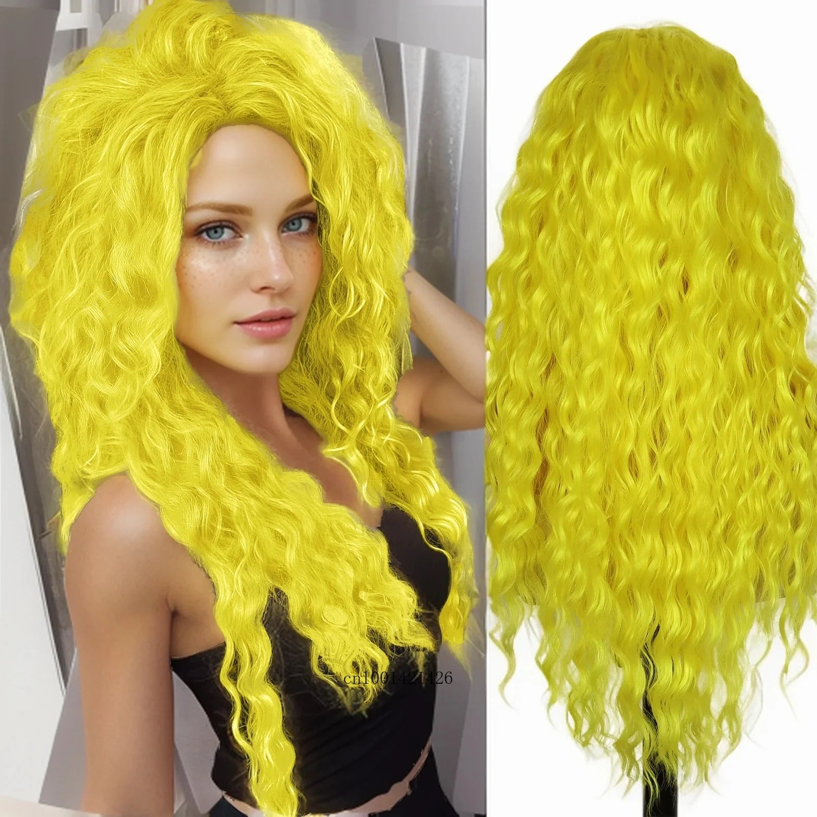 Ash Blonde Curly Wig 26" - Synthetic