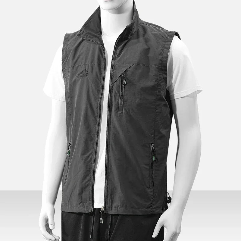 Spring and Summer Vest Jacket for Casual Sports, Waterproof, Windproof, Breathable, Ultra-thin Men's Fishing Vest