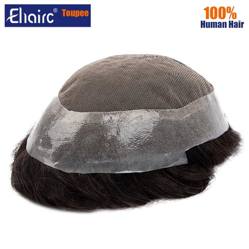 Australia Sale --Male Hair Prosthesis Men's Wig Lace and PU Breathable Toupee Men 6" Wigs For Men Natural Hairline Men's Wigs