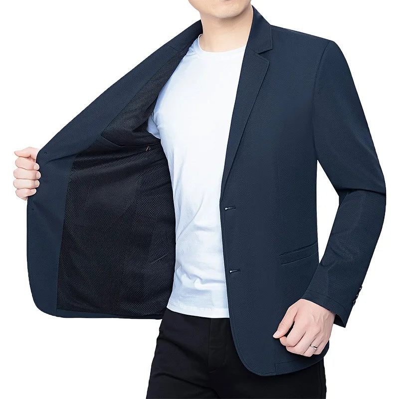 New Summer Man Breathable Quick Drying Blazers Jackets Suits Coats Formal Wear Business Casual Blazers Jackets Men's Clothing 4X