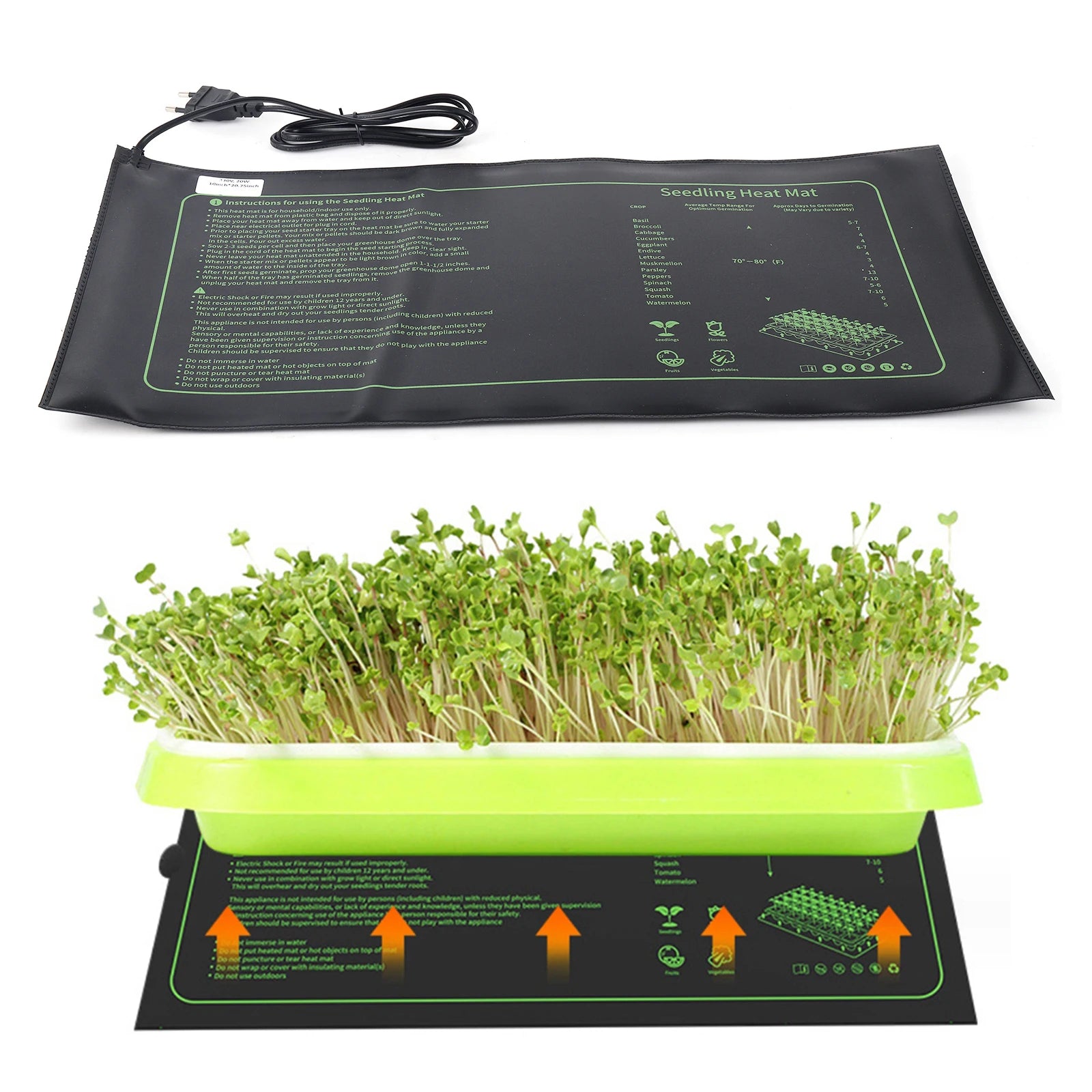 Seedling Heating Mat 20W Waterproof Plant Seed Germination Propagation Clone Starter Pad EU Plug Garden Supplies