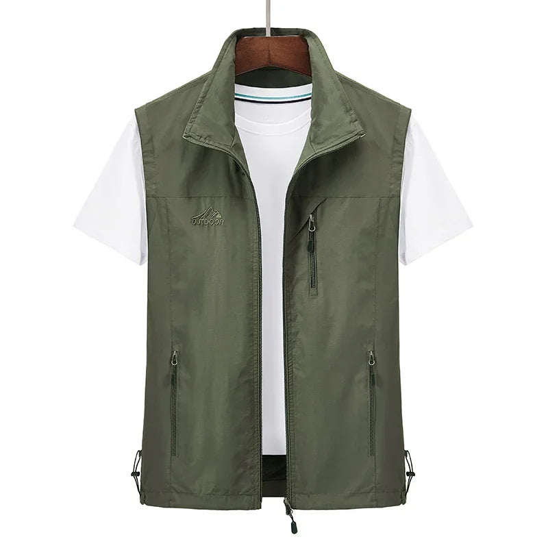 Spring and Summer Vest Jacket for Casual Sports, Waterproof, Windproof, Breathable, Ultra-thin Men's Fishing Vest