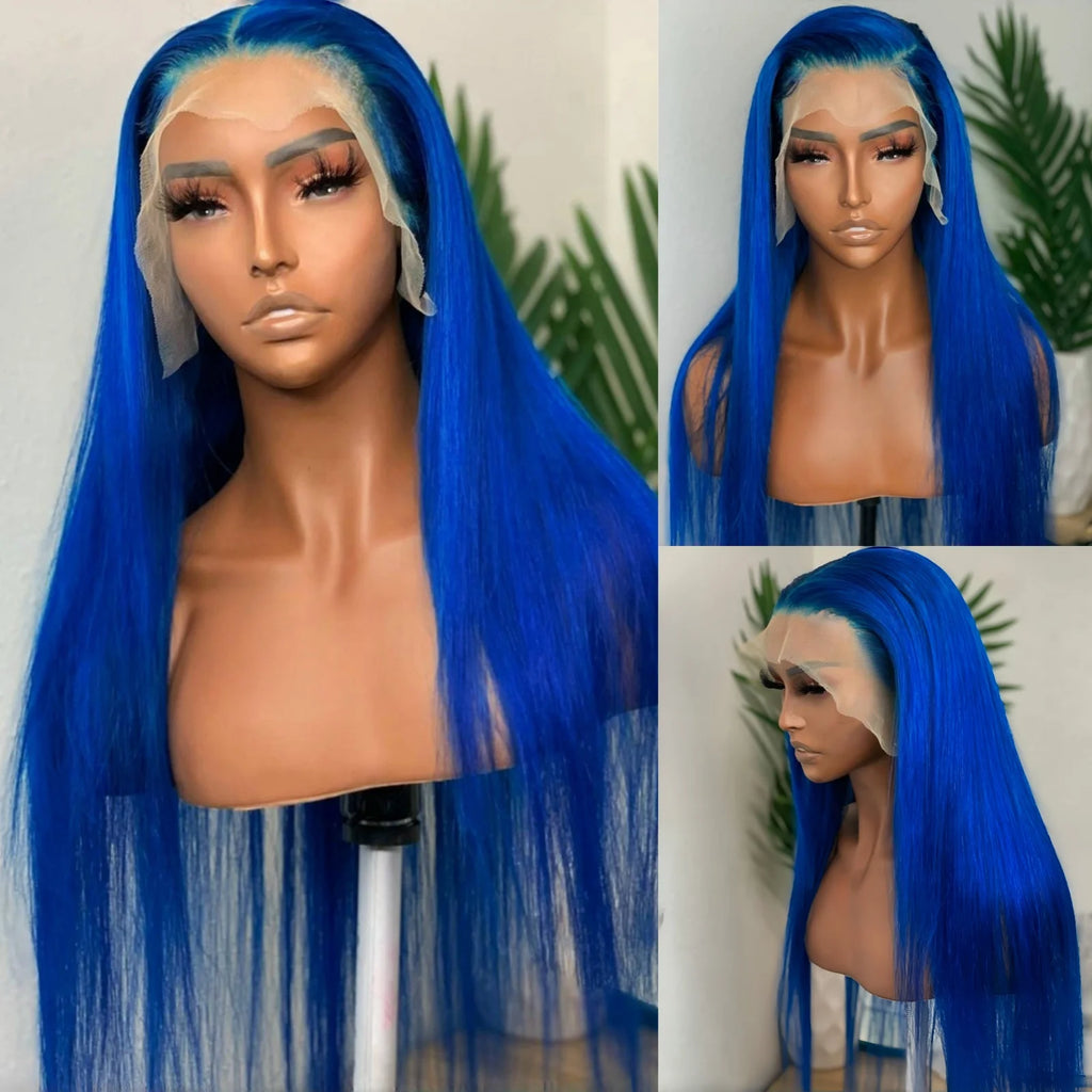13X4 Dark Green Lace Front Wig Long Straight Synthetic Wig Long Green Colored Hair Lace Frontal Wigs for Women Heat Fiber