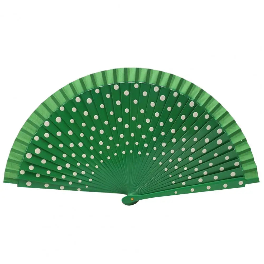 Dot Print Spanish Folding Fan Double-sided