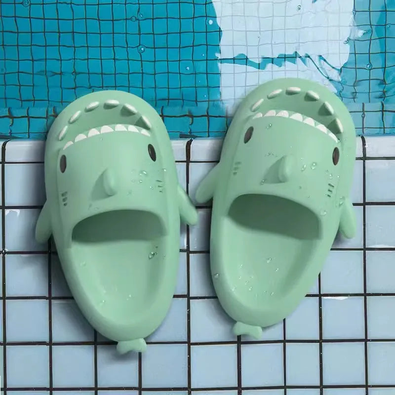 Summer Shark Slippers Women Flip Flops Home Shark Slides Anti-skid EVA Kids Outdoor Flats Shoes For Couples Men Beach Sandals