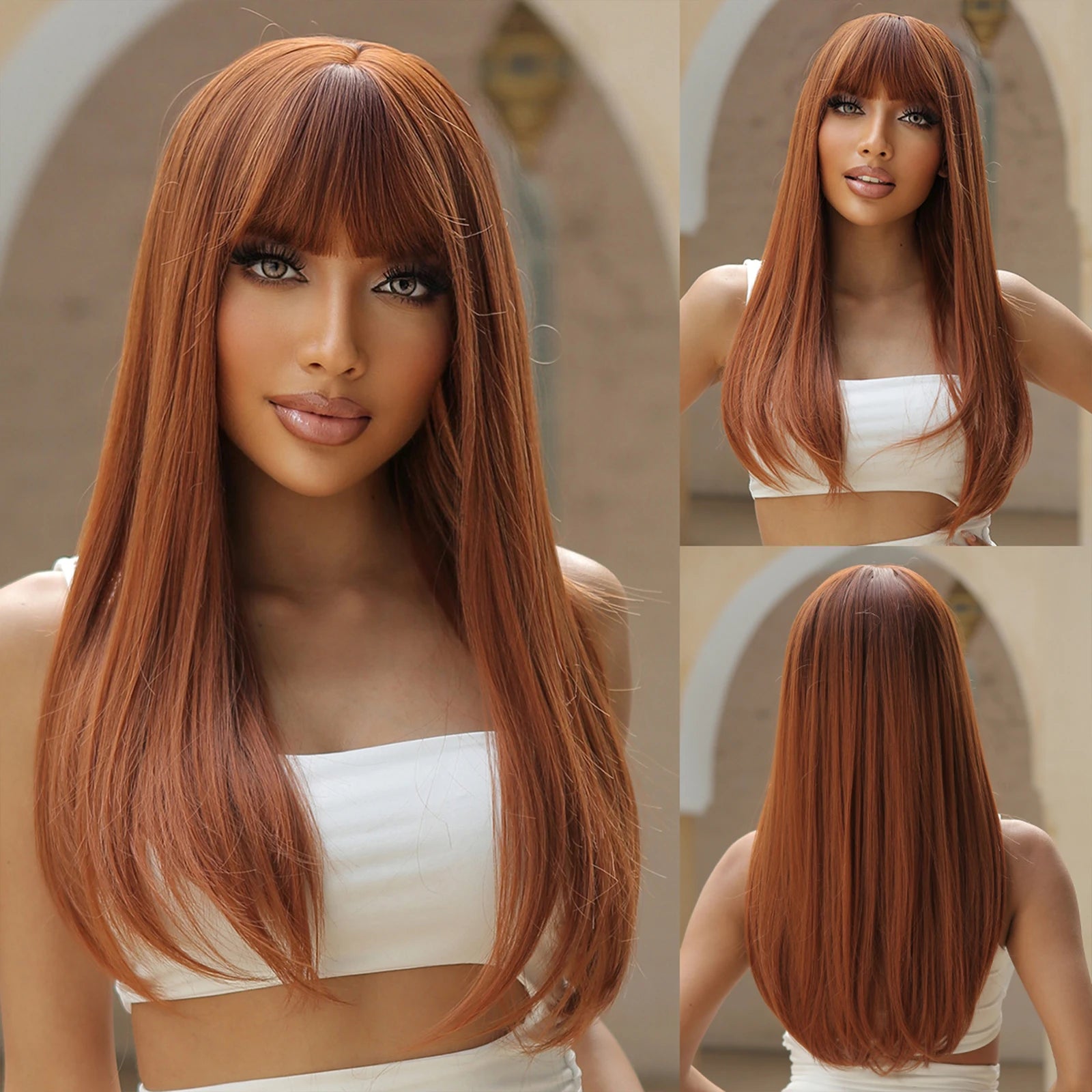 Light Blonde Straight Synthetic Wig - Long