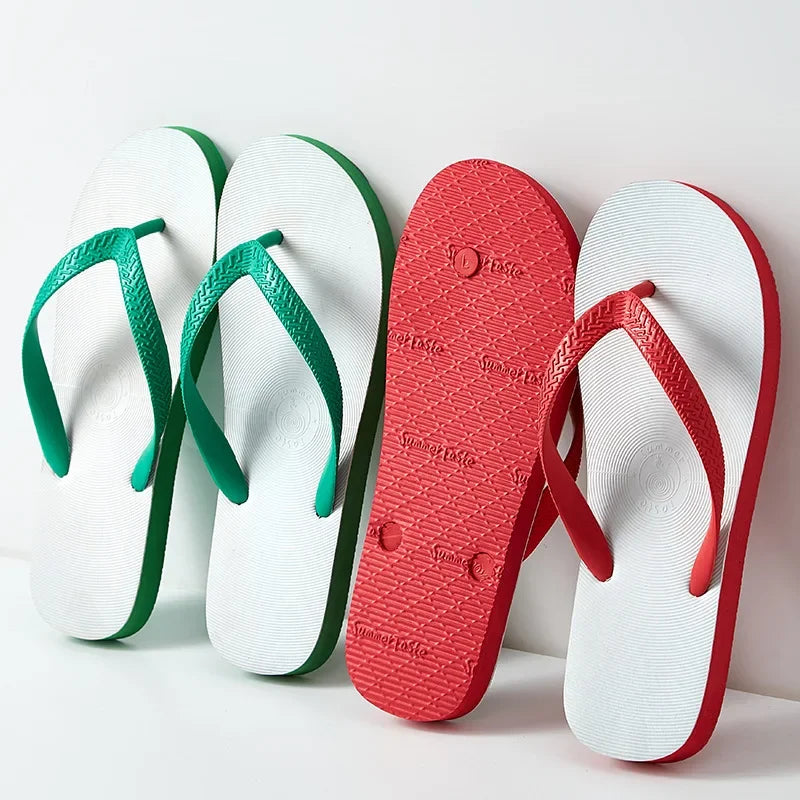 Comfortable Flat Heels Soft Non Slip Summer Slippers Men's Beach Shoes 2025 Casual Wearable Flip Flops for Man Indoor Outdoor