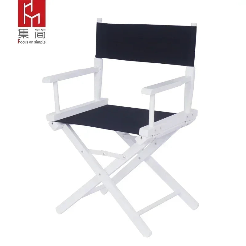 Versatile Solid Wood Director Chair Folding Canvas High Stool Multipurpose Office Chair Makeup Chair Portable Seat Comfortable